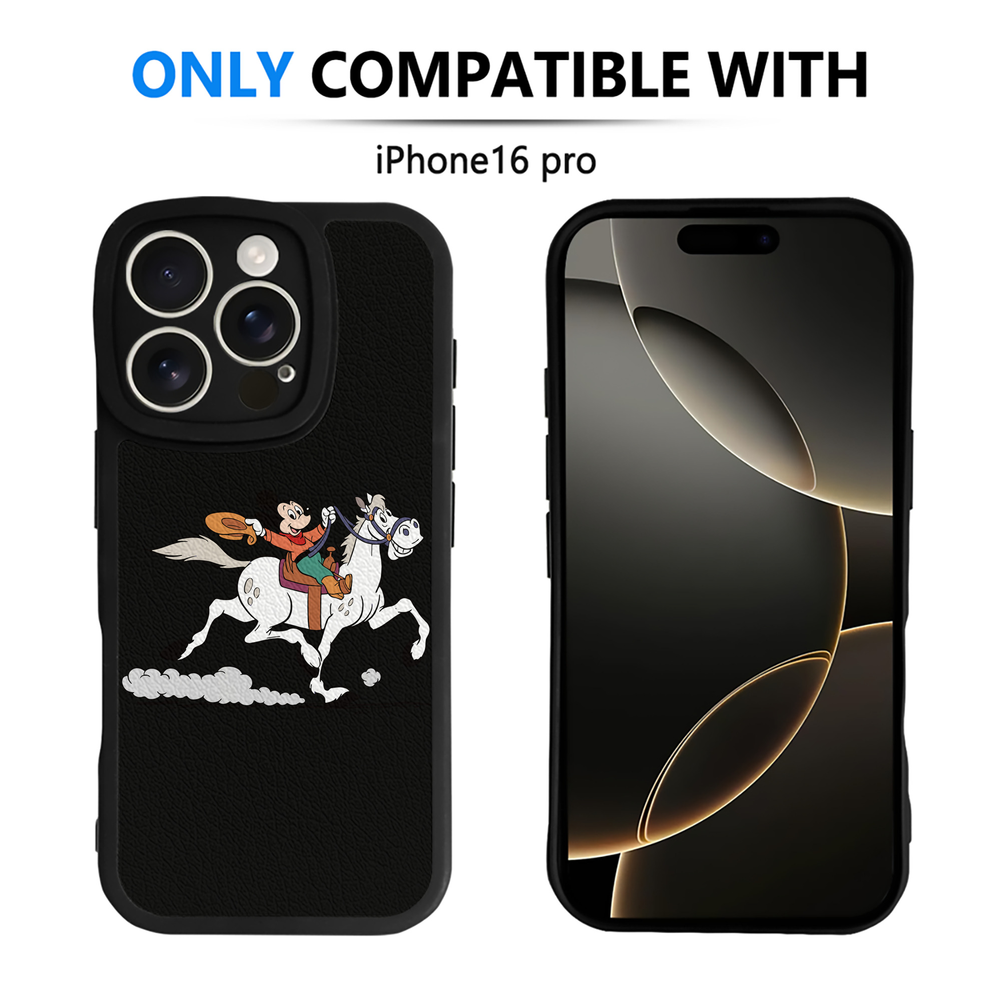 （画像用） ミッキーマウス Mickey Mouse 【iPhone 16シリーズ対応】シリコンスマホケース（レザー調） 材質：シリコン